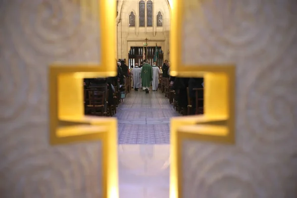 Notre Dame Perpetuel Secours Βασιλική Βωμός Καθολική Εκκλησία Γαλλία — Φωτογραφία Αρχείου