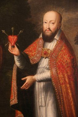 Brou Kraliyet Manastırı. İyi çoban ve St. Francis de Sales 1658, yazan Benoit Alhoste. Fransa. 