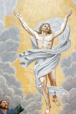 Saint-Nicolas de Veroce kilisesi. İsa 'nın dirilişi. Fransa.