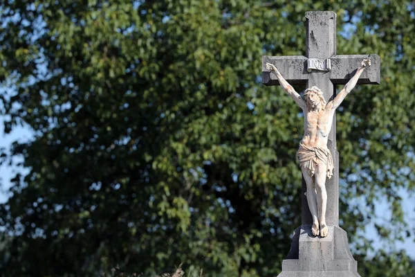 Calvario Jesús Cruz Saint Germain Les Arlay Francia —  Fotos de Stock