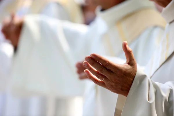 Santuario Benite Fontaine Messa Cattolica Eucaristia Roche Sur Foron Francia — Foto Stock