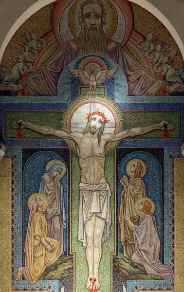 Basilica Visitation Crucifixion Mosaic Antoine Molkenboer Annecy France — Stock Photo, Image