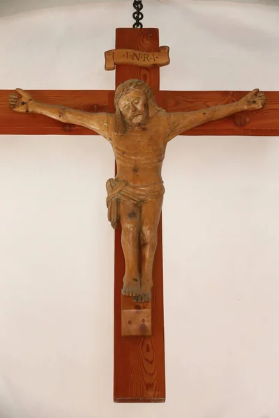 Katholische Kirche Jesus Kreuz Katholische Kirche Frankreich — Stockfoto