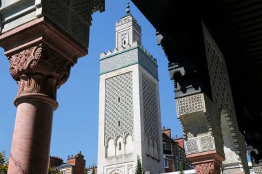 Paris Büyük Camii. Minare. Fransa 'da İslam. 