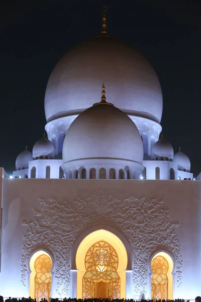 Scheich Zayed Moschee Der Abenddämmerung Abu Dhabi Vereinigte Arabische Emirate — Stockfoto