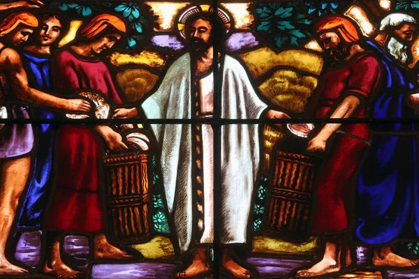 Carouge Protesterande Tempel Fönster Målat Glas Matteus Men Jesus Sade — Stockfoto