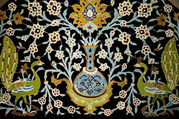 Panel Pavos Reales Mosaico Irán Siglo Xvii Museo Del Louvre — Foto de Stock