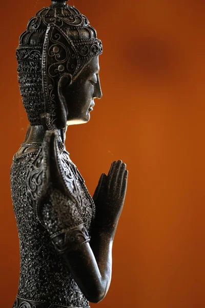 Szobor Ázsiai Táncos Imádkozik Hit Vallás Franciaország — Stock Fotó