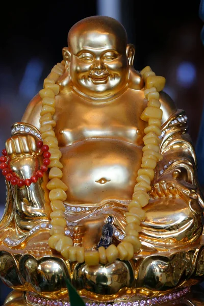 Buddhistischer Tempel Glückliche Buddhastatue Buddhistische Religion Frankreich — Stockfoto