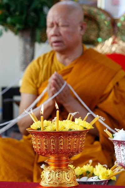Wat Velouvanaram Cerimonia Buddista Religione Buddista Francia — Foto Stock
