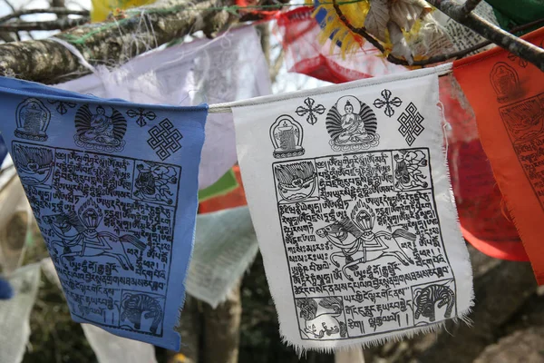 Tibetan Prayer Flags Buddhist Religion France — Stock Photo, Image