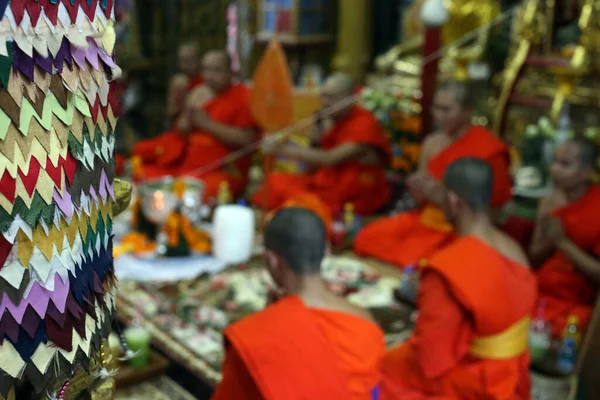 Ват Муанг Симуонг Буддійський Храм Церемонії Монахи Буддисти Співають Читають — стокове фото