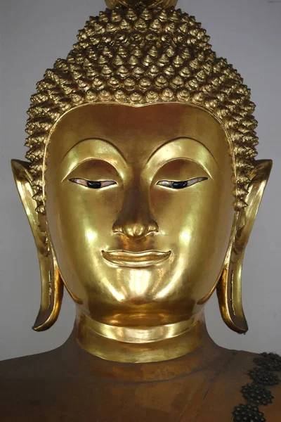 Estátua Buda Dourado Wat Pho Templo Buda Reclinado Bancoc — Fotografia de Stock
