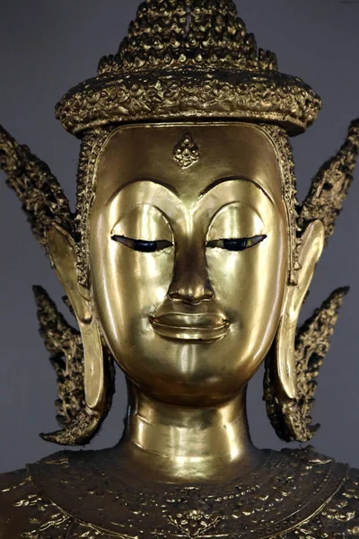 Statua Del Buddha Oro Wat Pho Tempio Del Buddha Sdraiato — Foto Stock