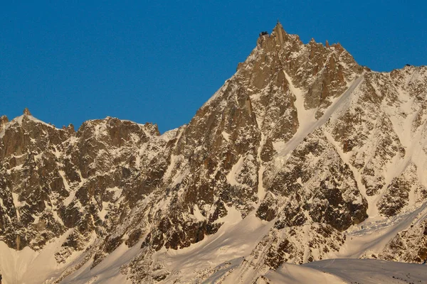 Γαλλικές Άλπεις Βουνό Στο Βουνό Mont Blanc Ψηλή Κορυφή Του — Φωτογραφία Αρχείου