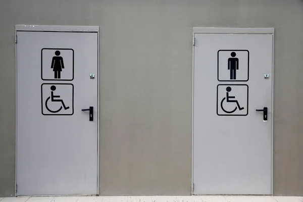 Banheiros Masculinos Femininos Deficiente França — Fotografia de Stock