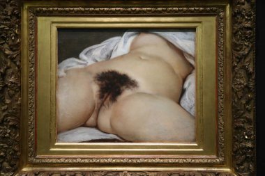 Orsay Müzesi. Dünyanın origini (L 'origine du Monde), 1866, Gustave Courbet. Paris mi? Fransa.