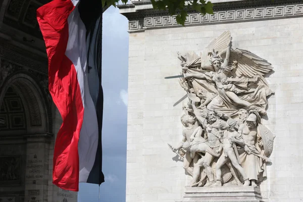 Arco Triunfo Bandeira Francesa François Rude Marseillaise Relief Turismo Paris — Fotografia de Stock