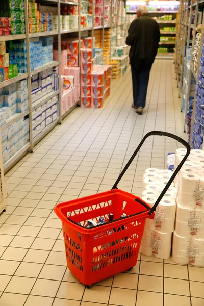 Supermarket Nakupování Supermaketu Francie — Stock fotografie