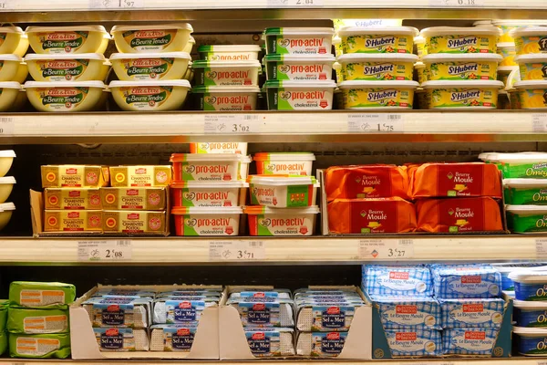 Supermarkecie Produkty Mleczne Zakupy Supermakecie Francja — Zdjęcie stockowe