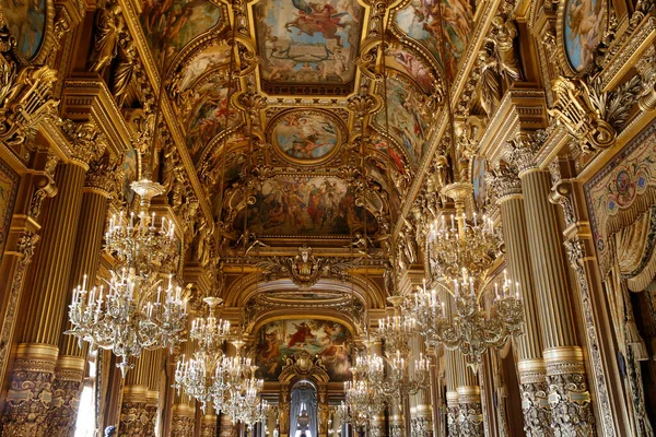 Pałac Garnier Opera Paryska Zameldowanie Wielkim Foyer Francja — Zdjęcie stockowe