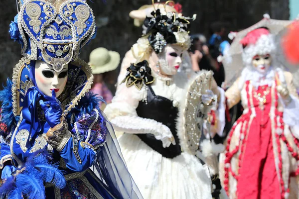 Yvoire Labellisé Les Beaux Villages France Carnaval Venise Des Femmes — Photo