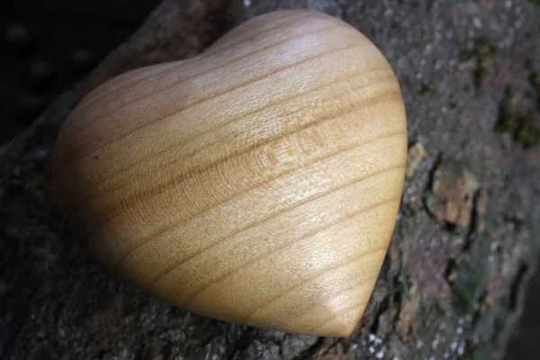 Carved Wood Heart Saint Gervais Les Bains France — Stock Photo, Image