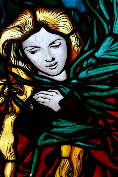 Szent Miklós Katedrális Jozef Mehoffer Festett Üvegablaka Alexandriai Szent Katalin — Stock Fotó