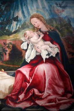Unterlinden Müzesi. Isenheim Sunağı, Nikolaus Hagenauer ve Matthias Grunewald, 1516 'da. Büyük Aziz Anthony. Colmar. Fransa.