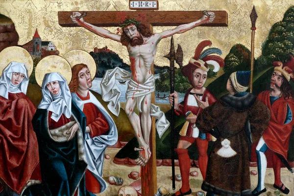 Museo Unterlinden Cristo Pasión Crucifixión Óleo Sobre Tabla Madera Siglo —  Fotos de Stock