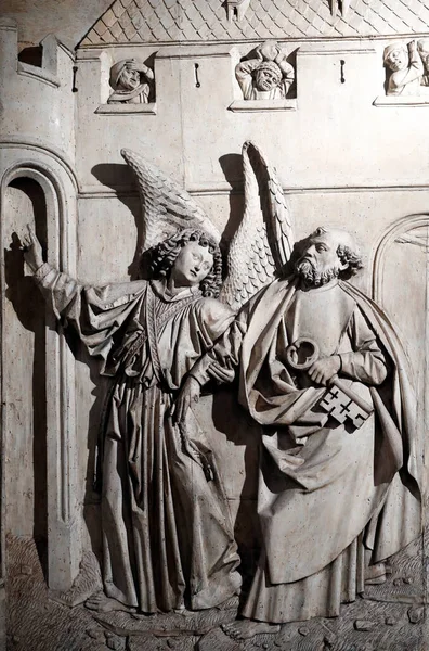 Католицька Церква Сен Єра Віе Визволення Святого Петра Язниці Ангелом — стокове фото