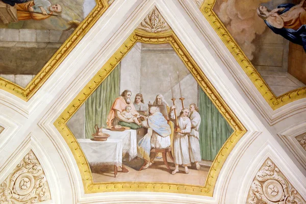 Saint-Jacques Kilisesi. İsa 'nın sünneti. Resim yapmak. Sallanch 'lar. Fransa.