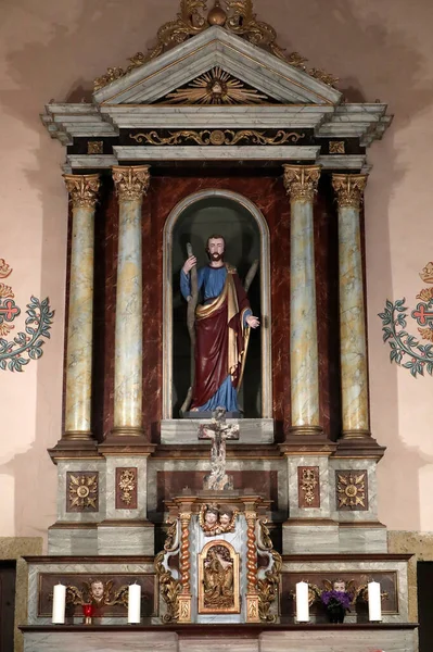 Sankt Andres Kyrka Barock Reeredos Helige Andrew Domänen Frankrike — Stockfoto