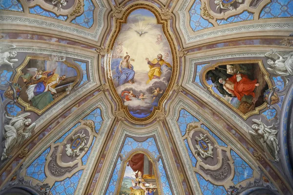 Chiesa Saint Grat Pittura Soffitto Santissima Trinità Padre Gesù Spirito — Foto Stock