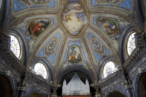 Igreja Saint Grat Pintura Tecto Santíssima Trindade Pai Jesus Espírito — Fotografia de Stock
