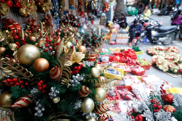 Christmas Market Christmas Decoration Tree Hanoi Vietnam — Stock Photo, Image