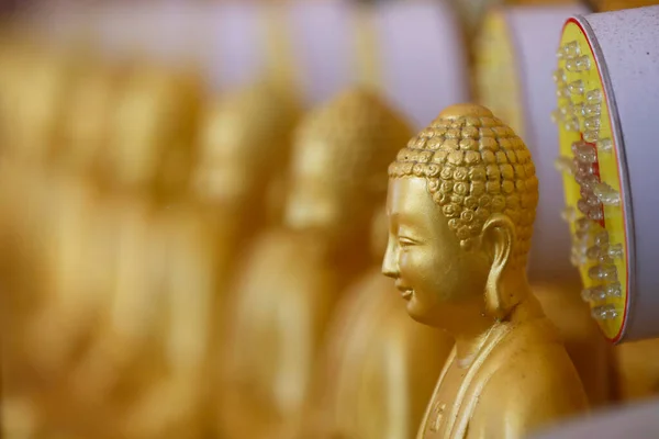 Buddhistischer Tempel Chua Quang Goldene Buddha Statuen Meditationsstellung Dhyana Mudra — Stockfoto