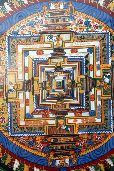 Мандала Духовний Ритуальний Символ Індуїзму Буддизму Представляє Всесвіт Мін Єтнам — стокове фото