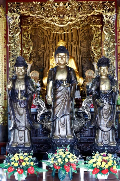 Pagode Chua Quoc Autel Principal Bouddha Quan Déesse Miséricorde Staues — Photo