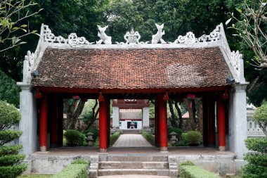 Edebiyat Tapınağı eskiden Hanoi 'de eğitim merkezi olan Konfüçyüs tapınağıdır. Hanoi. Vietnam.