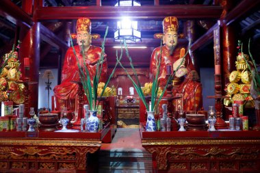 Edebiyat Tapınağı. Bilge bilginler. Hanoi. Vietnam.