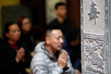 Ly Trieu Quoc Su Pagoda. Budist töreni. Hanoi. Vietnam.