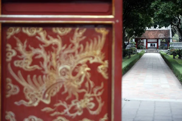 Świątynia Literatury Jest Konfucjańską Świątynią Która Była Dawniej Centrum Nauki — Zdjęcie stockowe