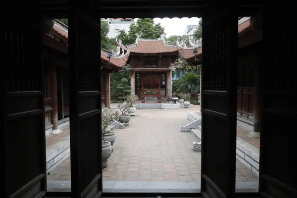 Templo Literatura Templo Confuciano Que Antigamente Era Centro Aprendizagem Hanói — Fotografia de Stock