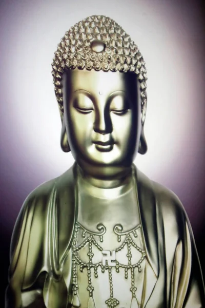 Phuoc Thanh Pagode Budista Pintura Buda Dourado Cai Ser Vietname — Fotografia de Stock
