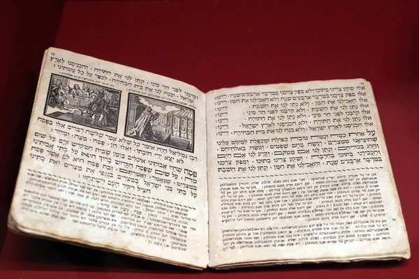 Museo Judío Suiza Basilea Hagadá Texto Judío Que Establece Orden — Foto de Stock
