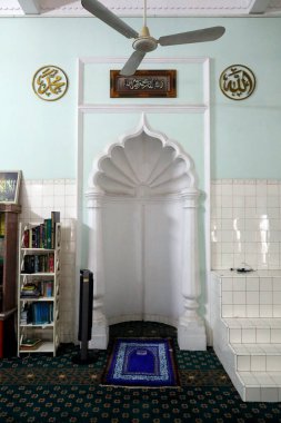Saigon Merkez Camii. Mihrab, Qibla 'yı gösteren yarı dairesel bir oyuk. Ho Chi Minh Şehri. Vietnam.
