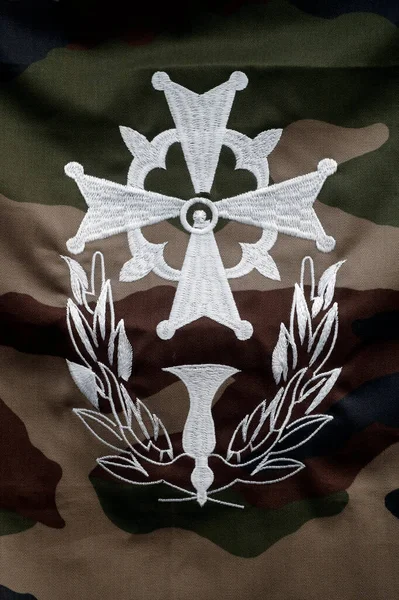 Aumônier Militaire Uniforme Avec Insigne Chrétien Strasbourg France — Photo
