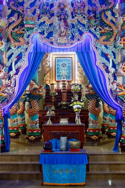 Templo Cao Dai Altar Mayor Phu Quoc Vietnam — Foto de Stock