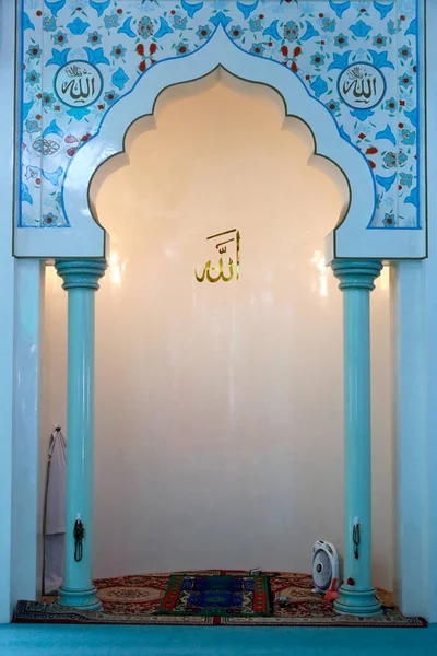 Masjid Rahim Moskén Mihrab Halvcirkelformad Nisch Som Indikerar Qibla Chi — Stockfoto